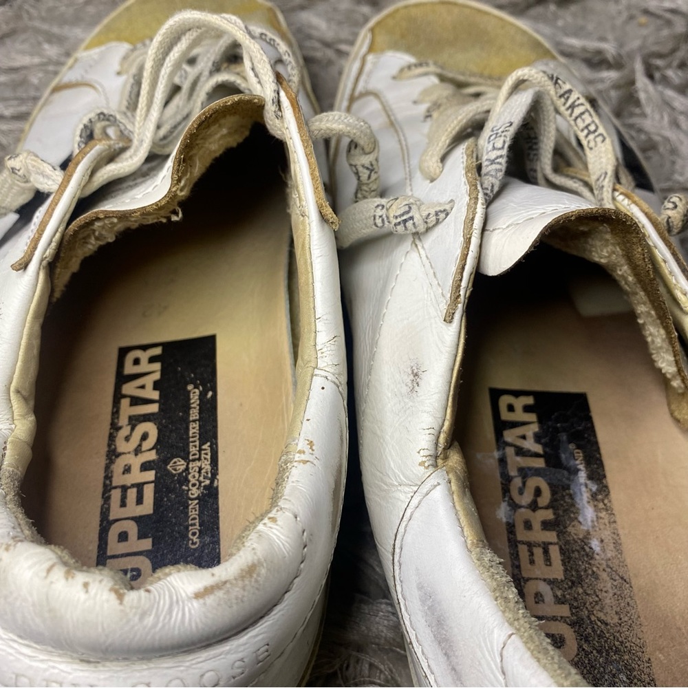 GOLDEN GOOSE LIMITED EDITION BLACK STAR SUPERSTAR SNEAKERS men size 9 - Picture 11 of 15